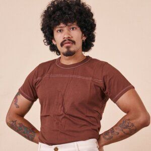 Big Bud Press Junior Varsity tee, Fudgesicle Brown, size XS unisex, JV